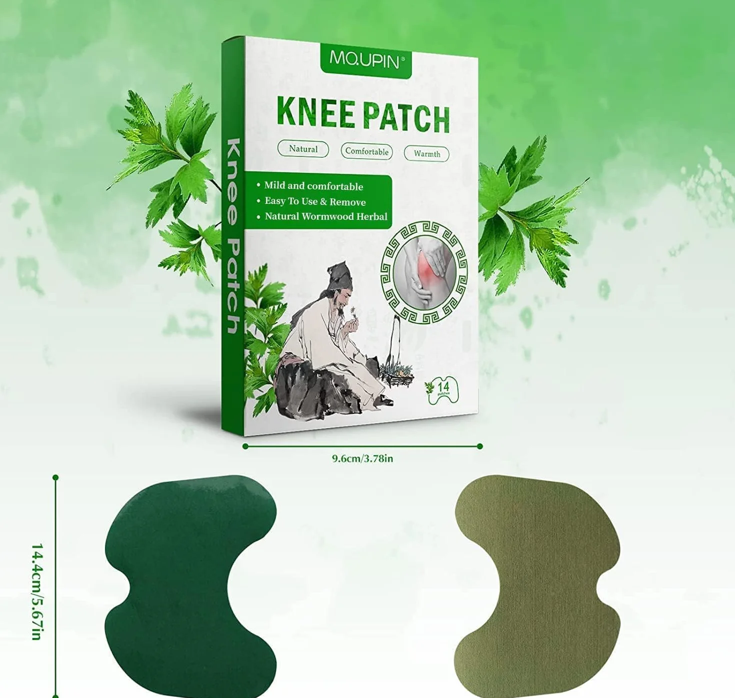 Parches para aliviar el dolor de rodilla MQUPIN, 56 unidades, ajenjo, para espalda, cuello y hombro