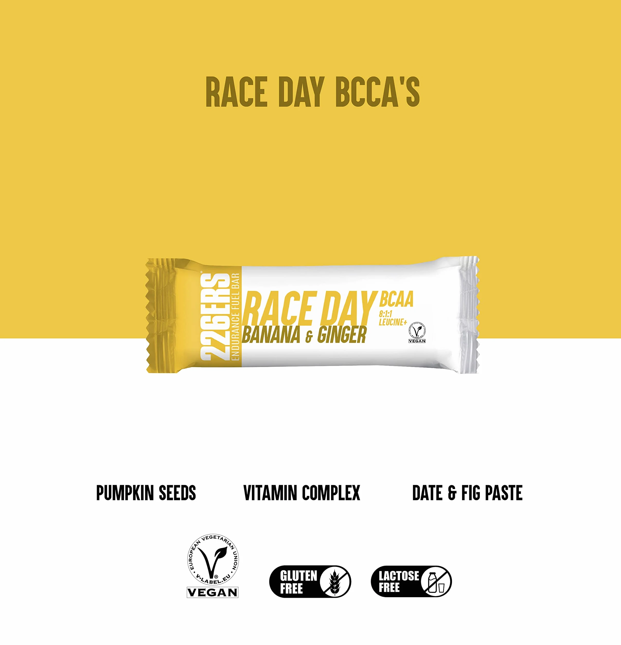 226ERS Race Day Bars Barrita Energética Veganas Sin Gluten Plátano y Jengibre 40g