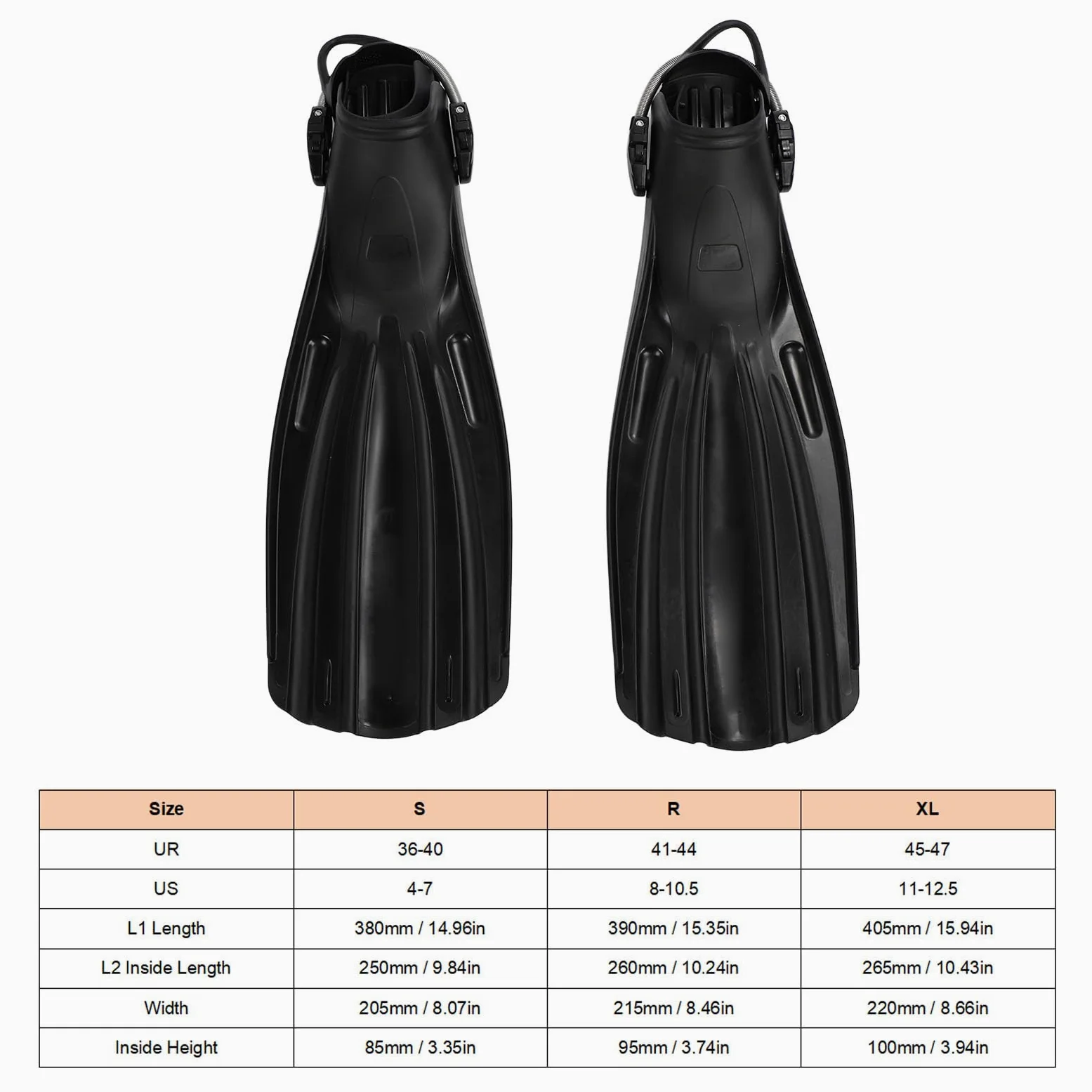 Jiawu Aleta para Pie de Buceo, Diseño Ergonómico, Aletas de Snorkel con Suela de PP Livianas, Aleta de Buceo en Apnea con Cordones de Resorte Ajustables para , Snorkel, Natación, en Apnea