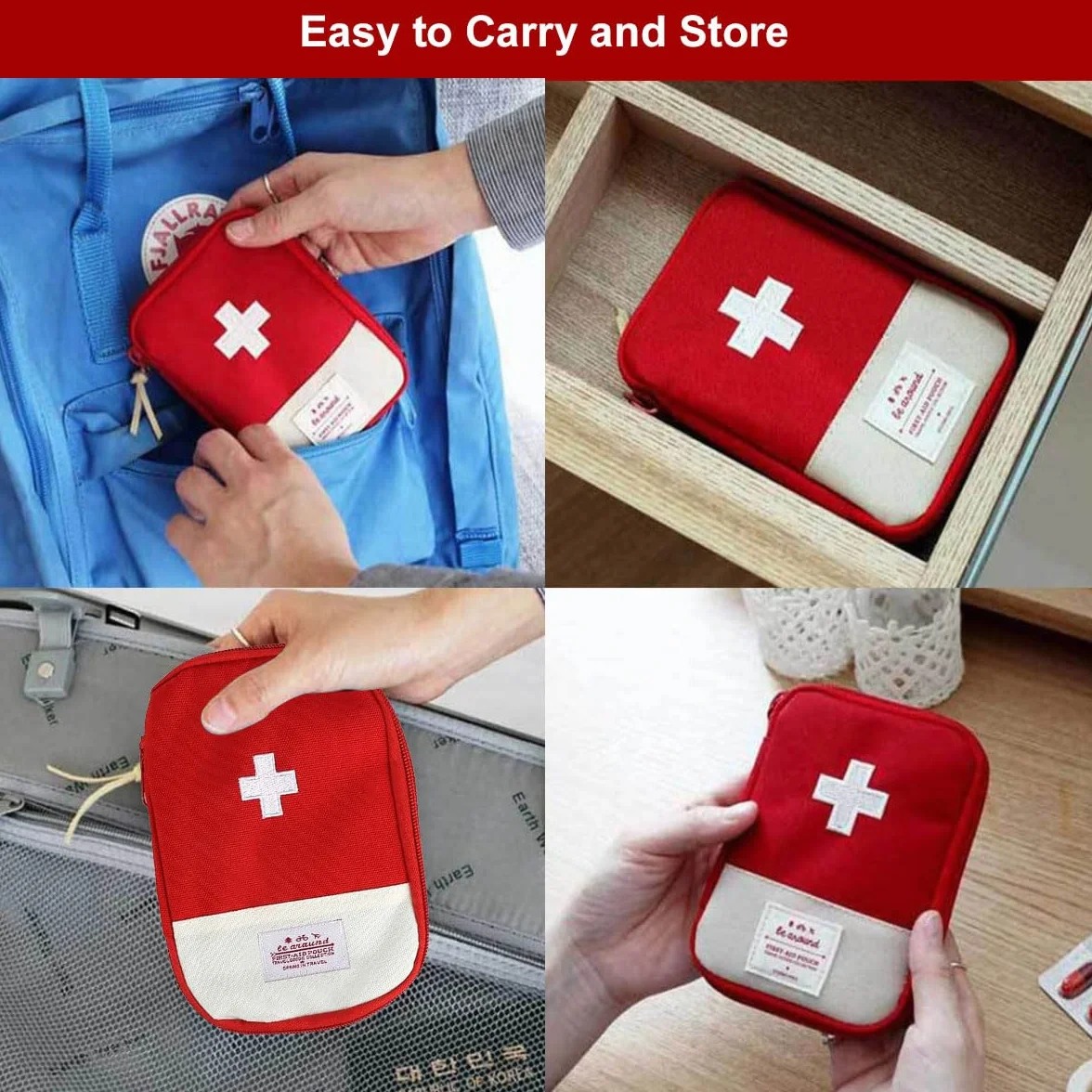 Bolsa de Primeros Auxilios Portátil Vacía Rojo