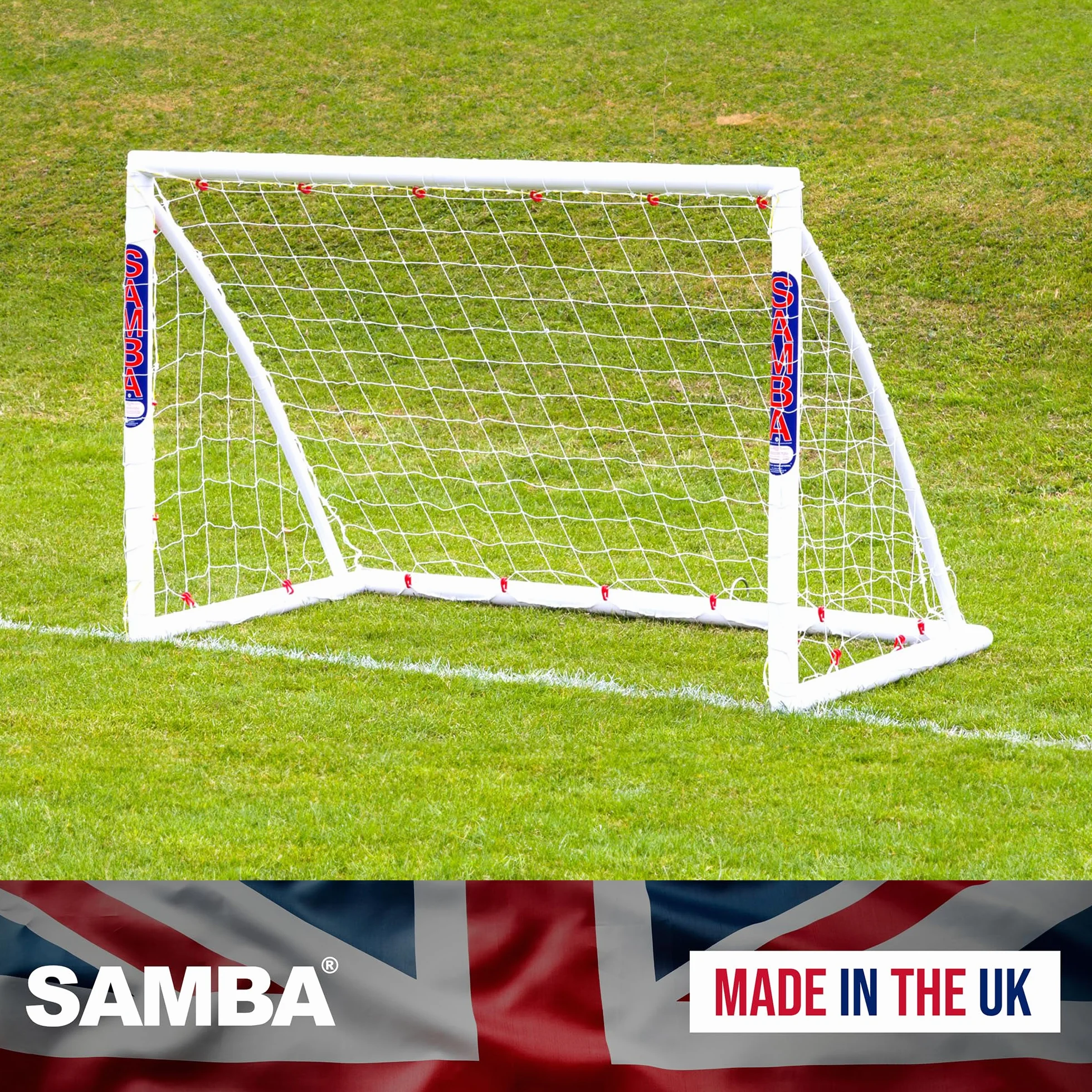 Samba 6ft x 4ft Locking Goal Portable Garden Football Goal Posts White