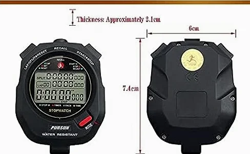 Cronómetro digital con memoria dividida de 100 grados, alarma de calendario y modo de ritmo, pantalla extra grande resistente al agua, a prueba de golpes, para entrenadores, incluye batería