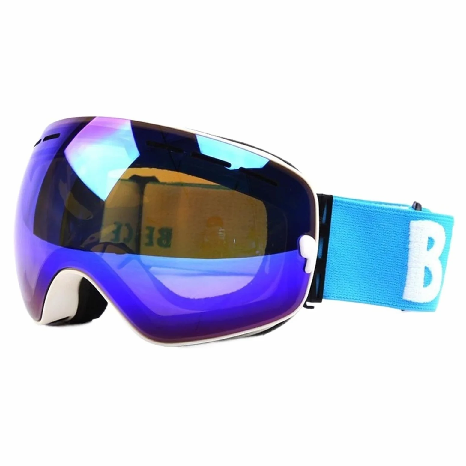 Gafas de esquí Gafas de esquí de doble capa UV400 - Gafas de esquí antiniebla esféricas con espejo para hombre y mujer Gafas de nieve 3100 + Estuche para lentes Gafas para exteriores (Color: Mar