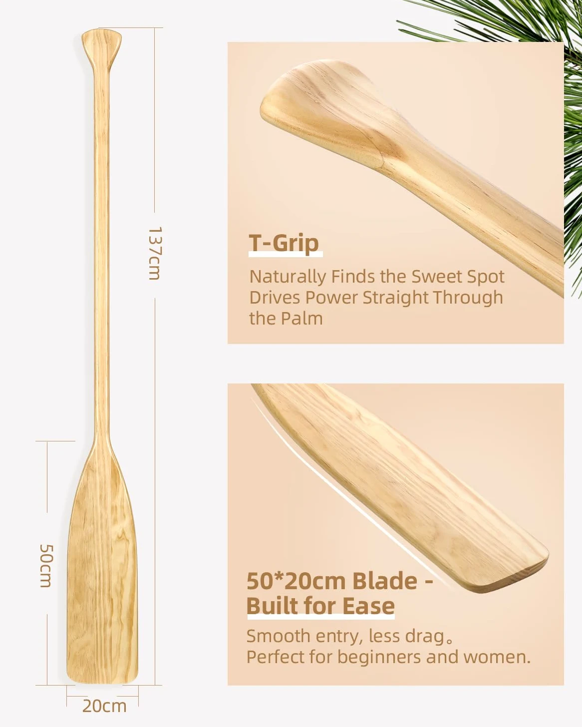 Abahub Remo de madera para canoas (2 unidades)
