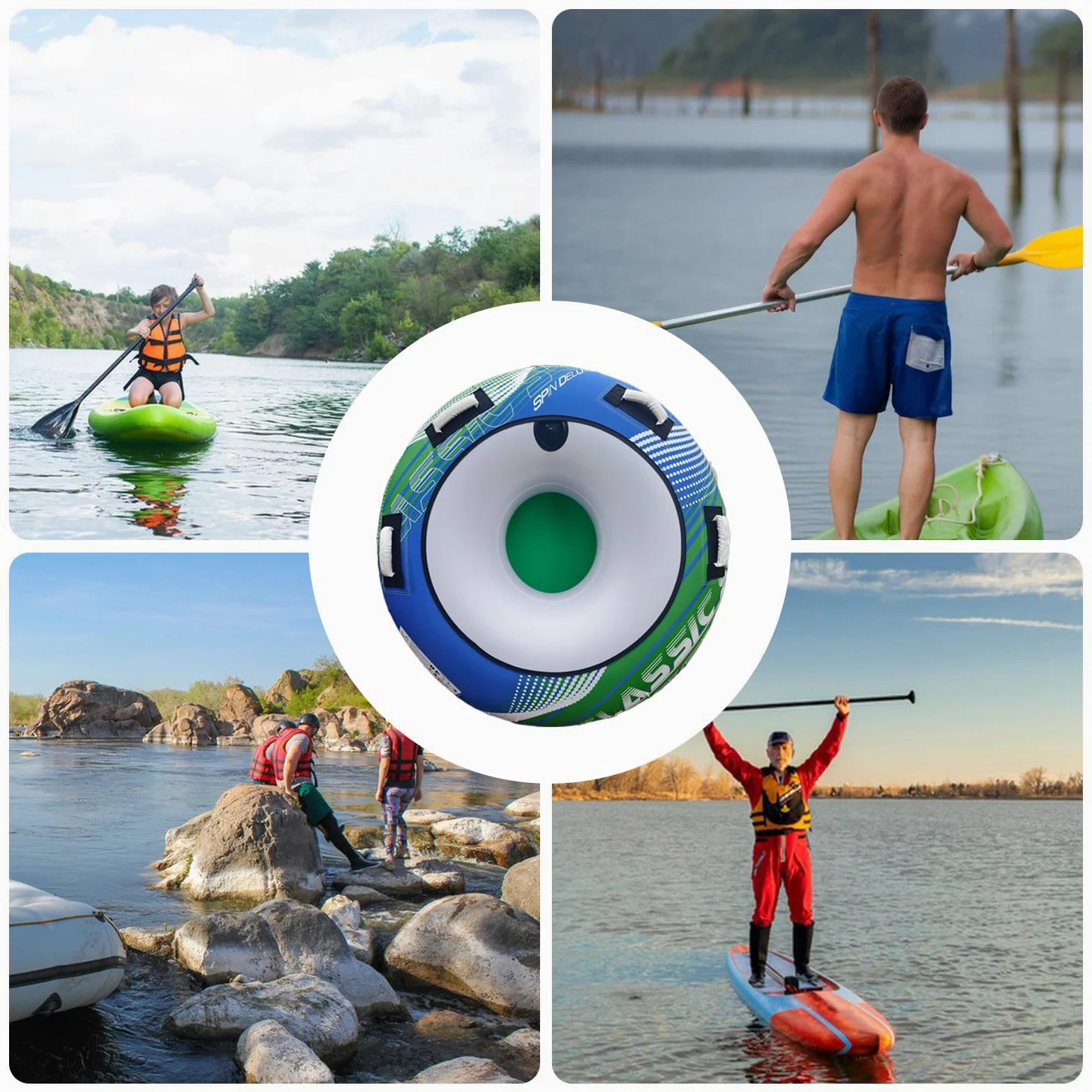 Tubos Remolcables para Botes Portátil Resistente Al Desgaste | Balsa Inflable Para Esquí Acuático Para Kayak Natación Rafting Lago Piscina Y Río