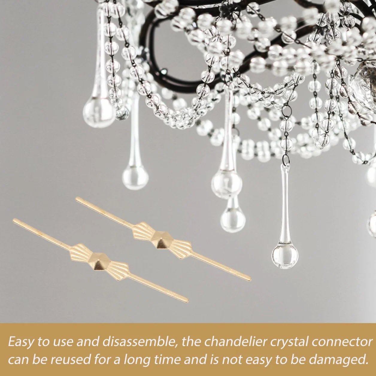OSALADI 200Pcs Conectores de Lámparas de Araña Pins de Cristal Clips de Metal Cristales