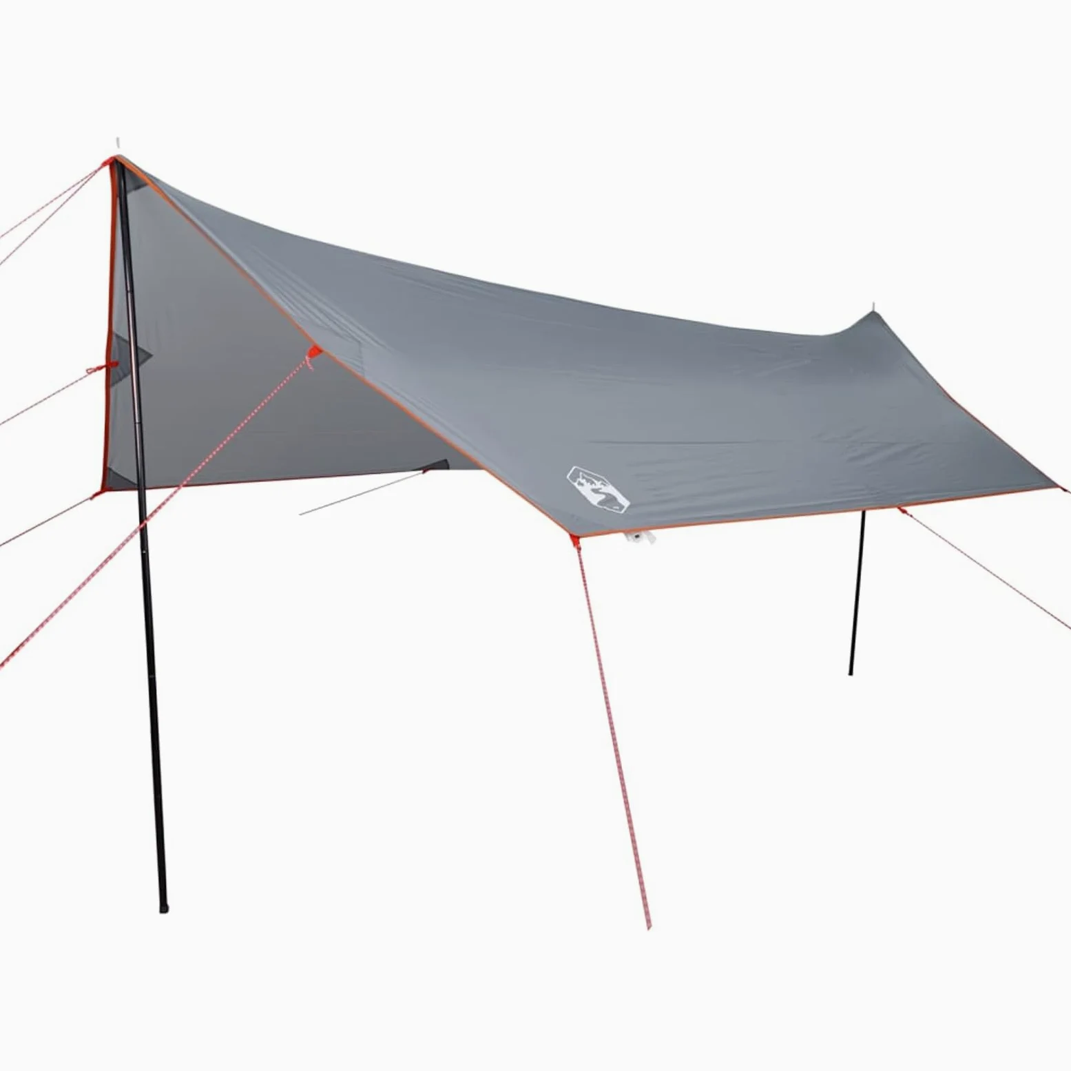 IKAYAA Toldo Camping Impermeable Lona Camping Toldo Camping con Palos Toldo Camper Toldos para Tienda Hamaca Acampada Refugio Al Aire Libre Gris y Naranja 460 x 305 x 210 cm Type-4