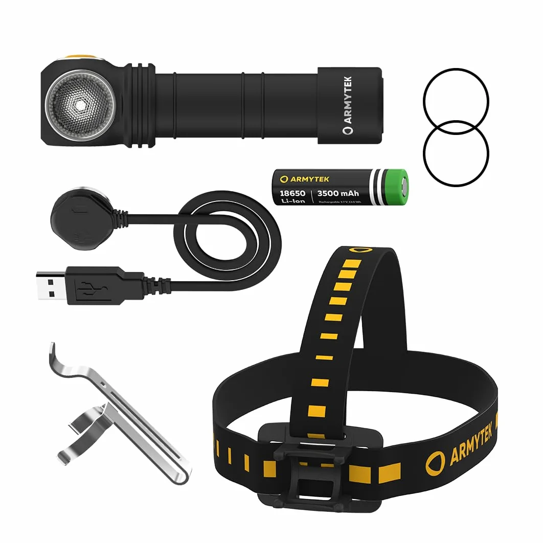 Linterna frontal LED Wizard C2 Pro DE v4 blanco frío Multifunción Recargable por USB + Batería 18650 Li-Ion
