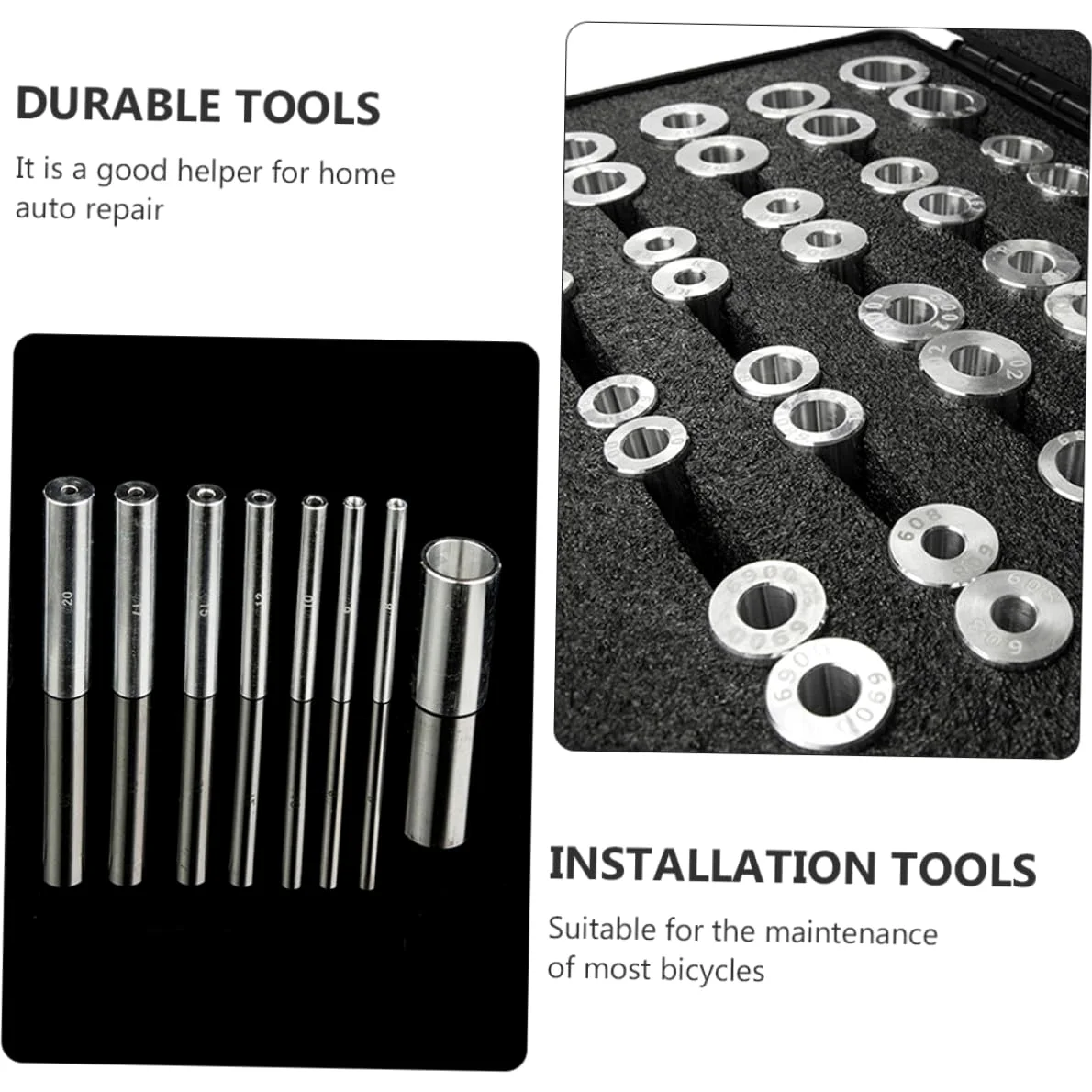 SUPVOX Kit de Instalación de Cojinetes de Bicicleta Negro 1 Juego | Aleación de Aluminio Cnc, Mango Antideslizante, para Buje y Rueda, Mantenimiento Doméstico