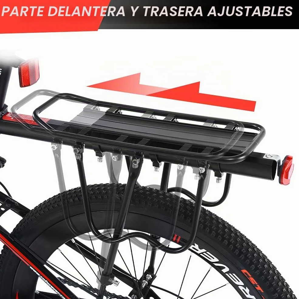 Estante trasero ajustable para bicicleta, asiento de bicicleta de aleación de aluminio, estante de equipaje, soporte trasero universal para bicicleta de montaña, equipo de ciclismo con accesorio para