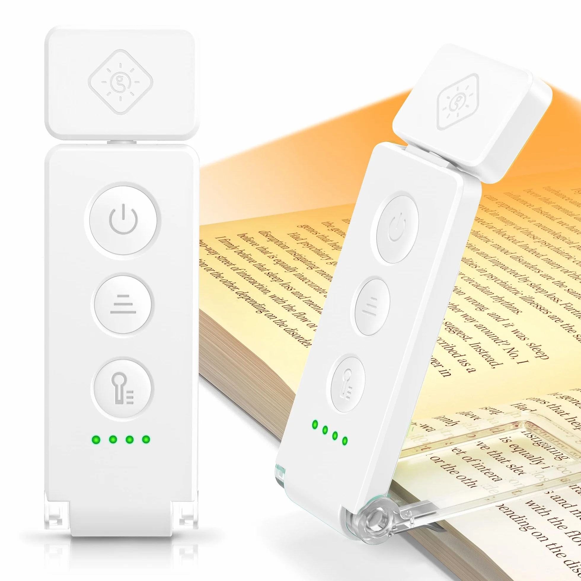 Glocusent Luz de Lectura con 12 LEDs, 5 Colores y 5 Brillos, Recargable, Hasta 100H, Clip para Kindle