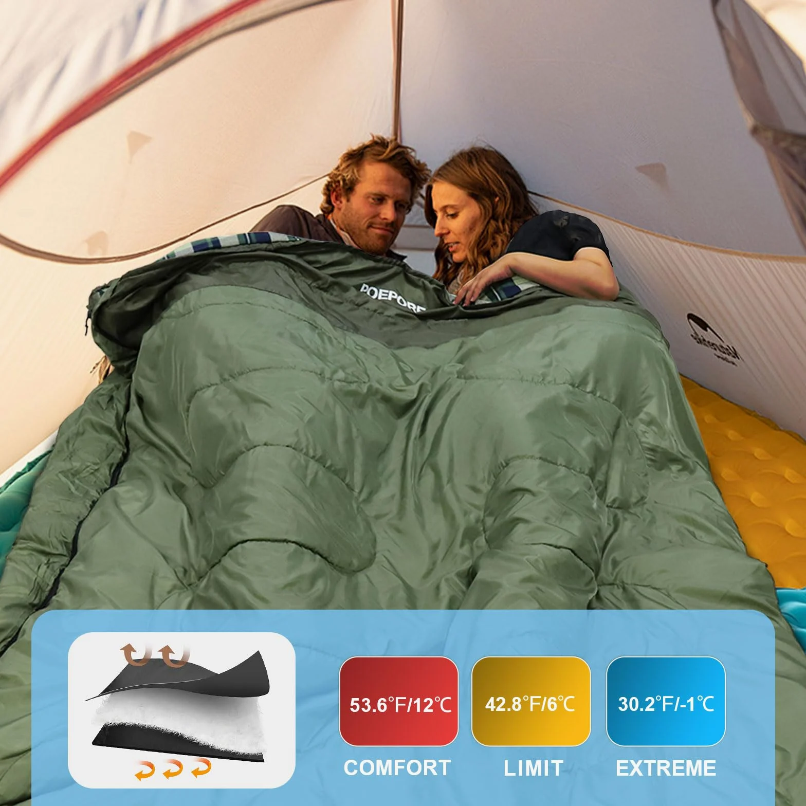 Saco de Dormir Franela Inviernos para Adultos 3-4 Estaciones Sacos de Dormir de Camping con Bolsa de Transporte para Camping Viaje Aire Libre 230 x 90CM