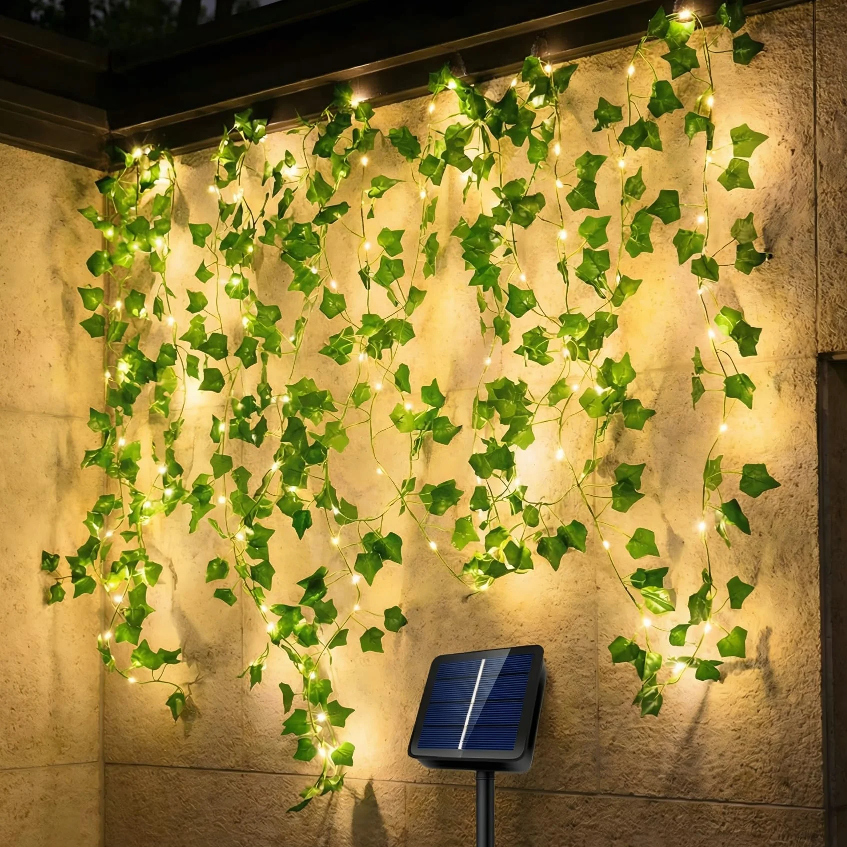 Cadena de luces solares para exteriores 12M 120 LED resistente al clima 8 modos