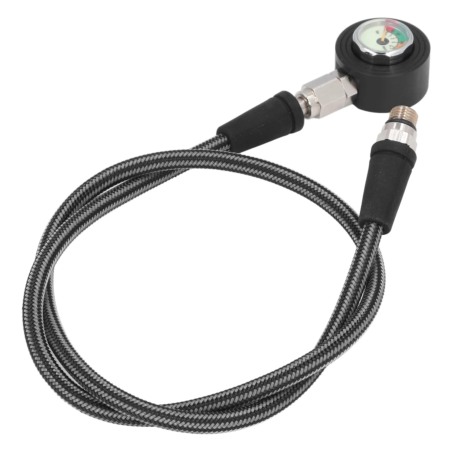 Manómetro de Buceo con rotación de 360 ​​Grados, manómetro Sumergible Luminoso de aleación de Aluminio, manómetro de Manguera de Buceo multifunción con Manguera de presión