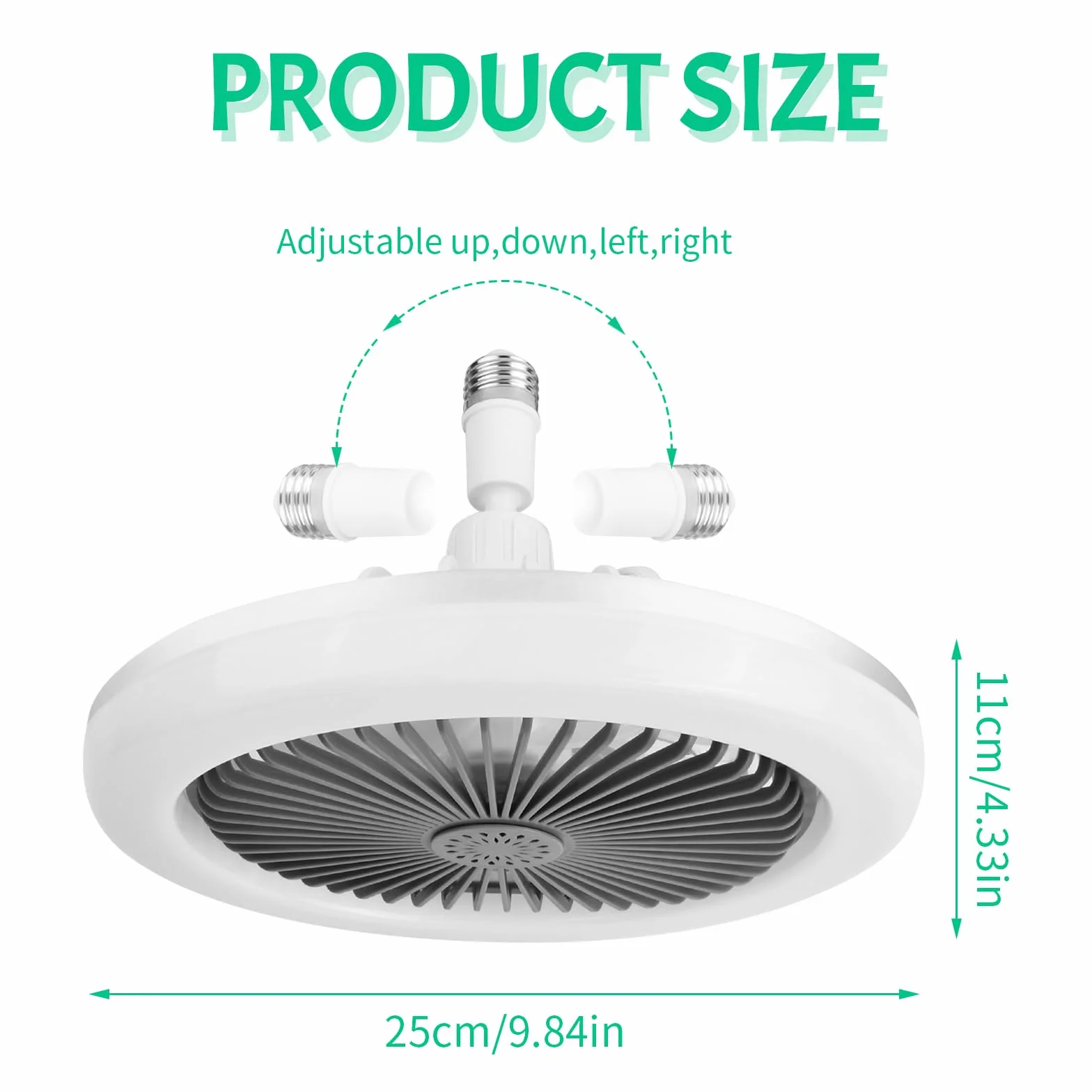 Ventilador de Techo con Luz LED Regulable 30W, E27, Control Remoto, 3 Velocidades, Silencioso para Dormitorio