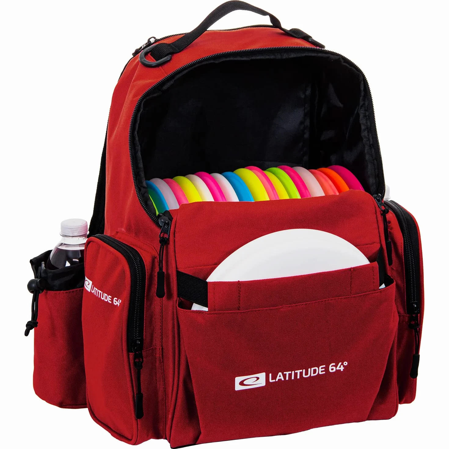 Latitude 64 Swift Disc - Mochila de golf | Bolsa ligera para frisbee con almacenamiento de más de 15 discos | Duradero y elegante (rojo salvo)