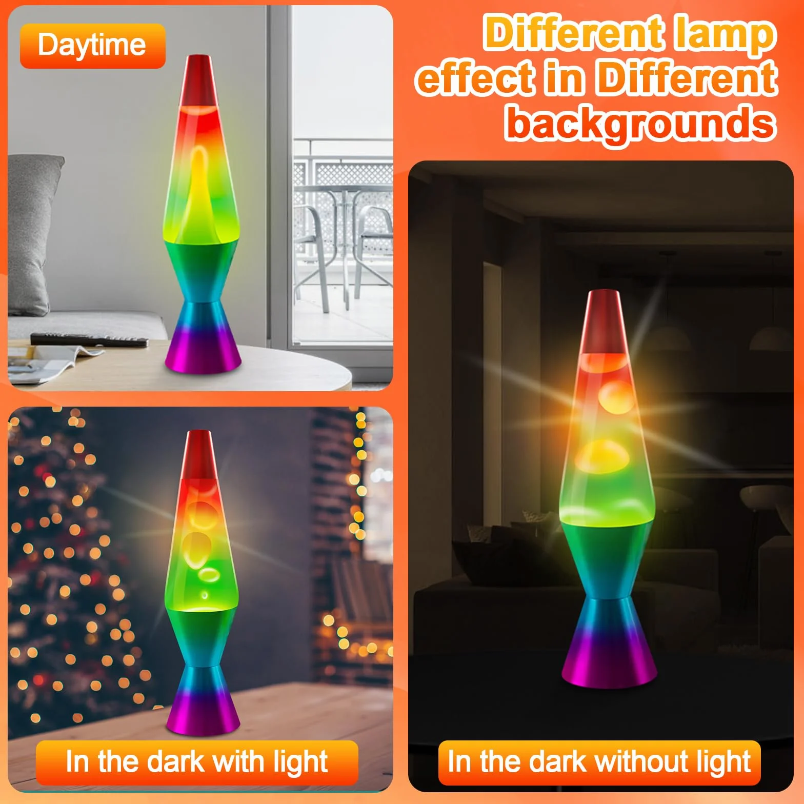 FBSPORT Lámpara de Lava Lámpara Efecto Relajante Luces Nocturnas Decoración Dormitorio Oficina