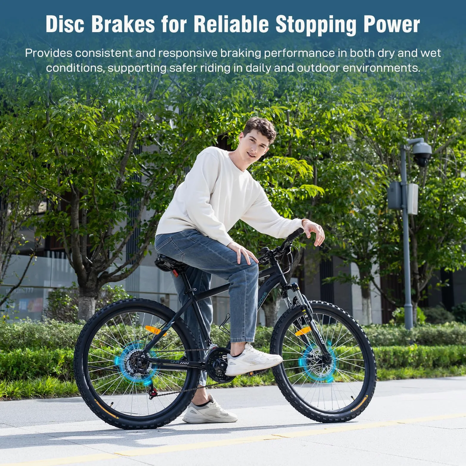 EVERCROSS Bicicleta de Montaña para Adultos, Bicicleta de 26 Pulgadas, Sistema de 21 Velocidades, Cuadro de Aluminio con Suspensión Delantera, Bike Todoterreno con Frenos de Disco, Carga Máx.150 kg