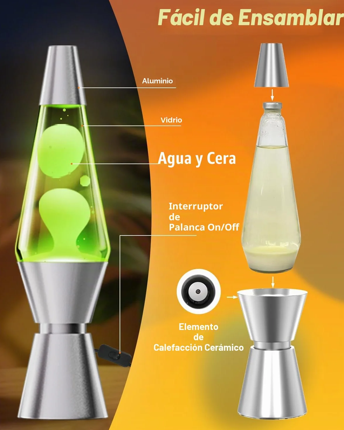 AONESY Lámpara de Lava, 17 Colores con Mando a Distancia, Decoración Retro Hogar