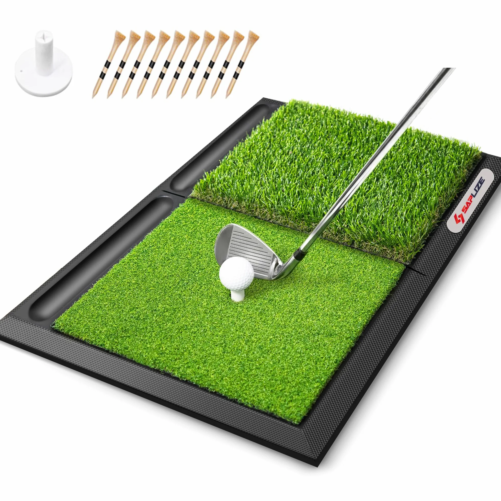 Tapete de Golf SAPLIZE con Bandeja para Pelotas de Golf y Base Resistente