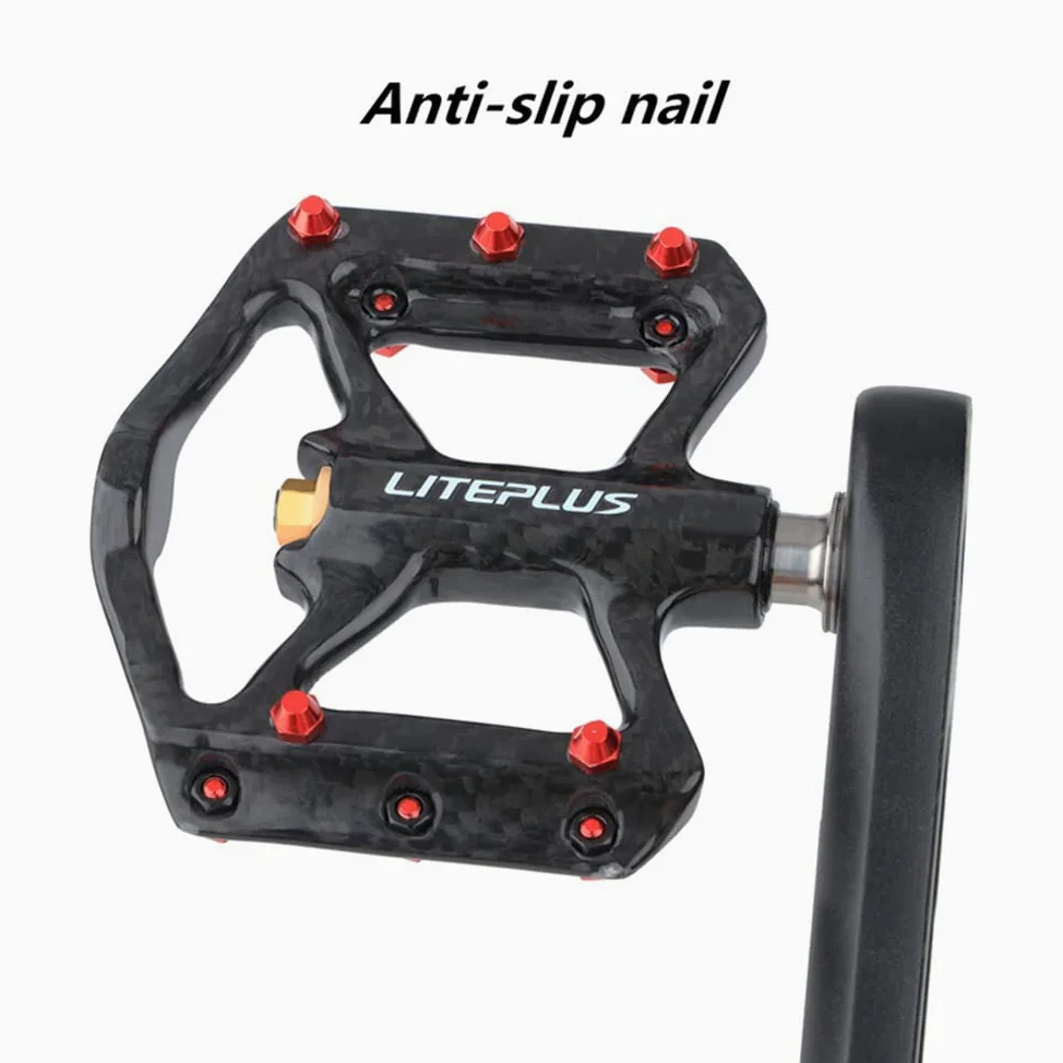 Pedal de Carbono de Titanio Antideslizante para Bicicleta de Carretera Brompton - Súper Ligero con 3 Rodamientos