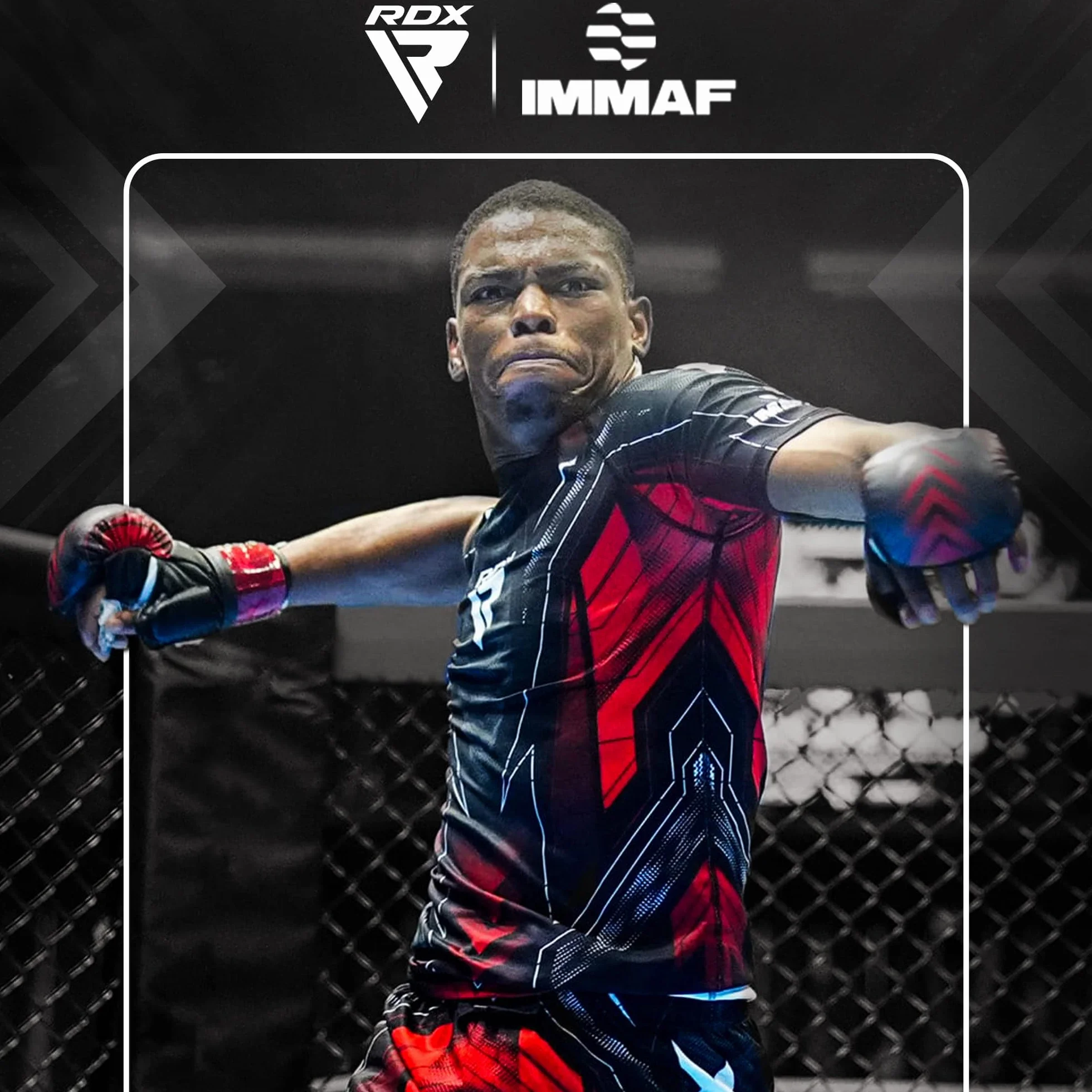 RDX Guantes de combate aprobados por IMMAF, diseño híbrido de grado profesional para nivel de competición y entrenamiento, palma abierta ventilada, correas de muñeca ajustables, artes marciales Muay