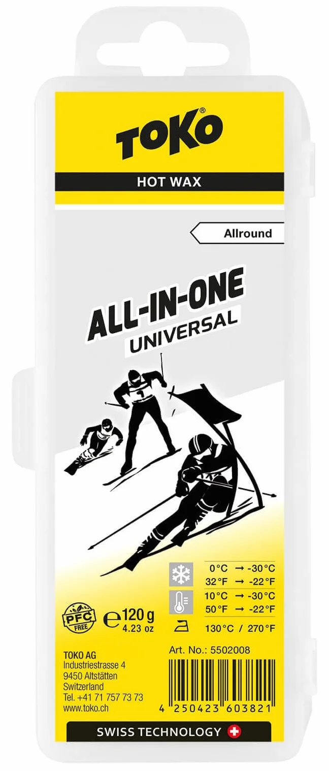 Toko - Set de cera con 4 piezas para esquís, con plancha para cera, apto para esquí alpino, nórdico y snowboard