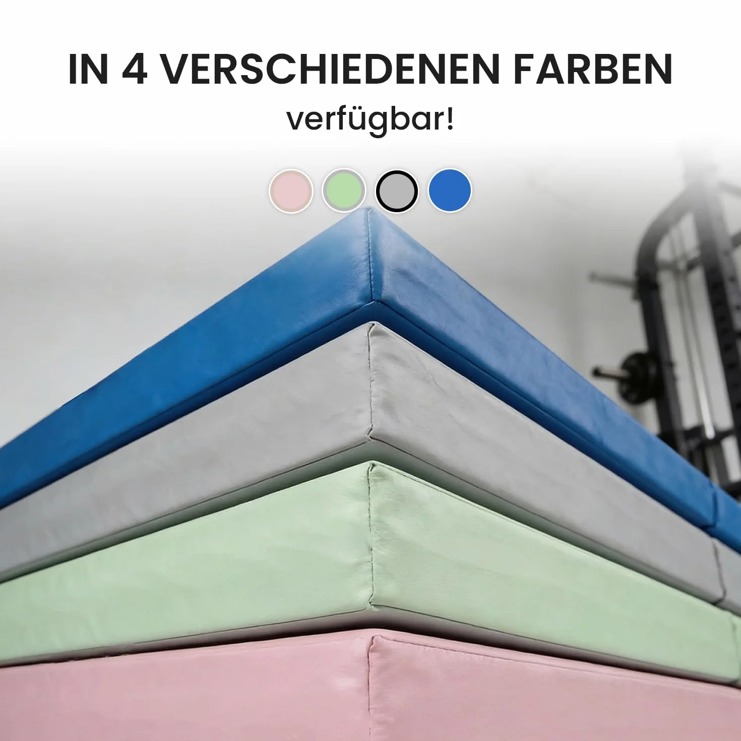 Jeflex – Esterilla plegable y esterilla de gimnasia plegable 1 vez – 200 x 70 x 8 cm – Fabricado en Alemania/esterilla de gimnasia portátil/ahorra espacio y esterilla de juego para habitación infantil