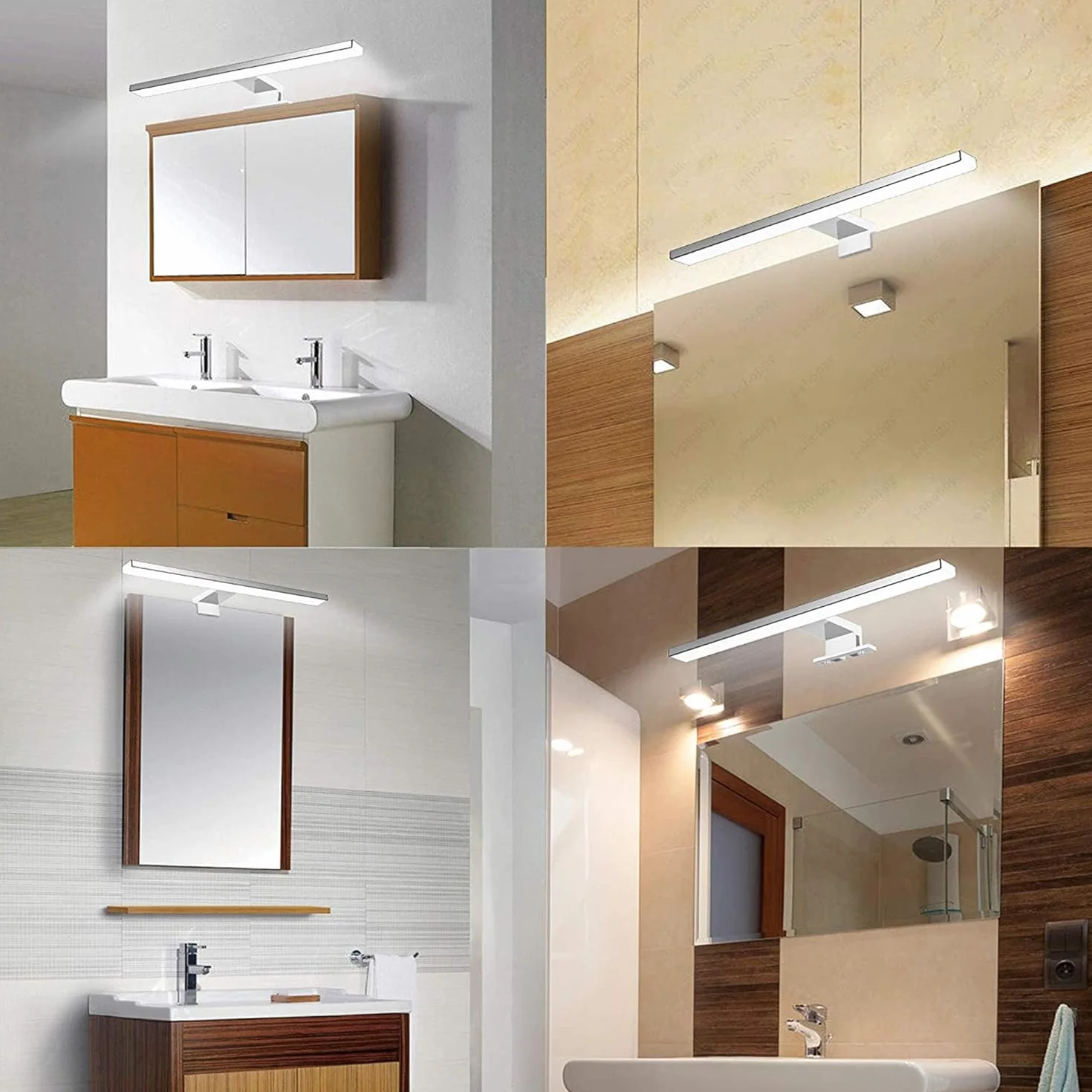 Lámpara de Acero Inoxidable LED 3 en 1 Espejo Baño 5W 400LM 30cm 230V 4000K Blanco Neutro