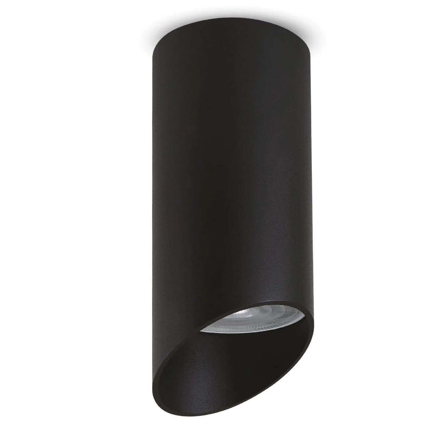 Maclean Foco de Superficie GU10 40W Lámpara Techo Aluminio 55x130mm Negro 1 unidad