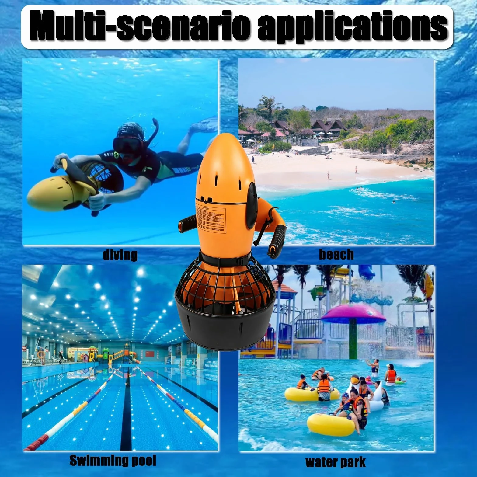 Propulsor eléctrico subacuático,Vehículo Submarino de propulsión | Buceo Sea Scooter, Seascooter Submarino de 300 W/500 W, Batería de Litio Duradera más Reciente de 2026