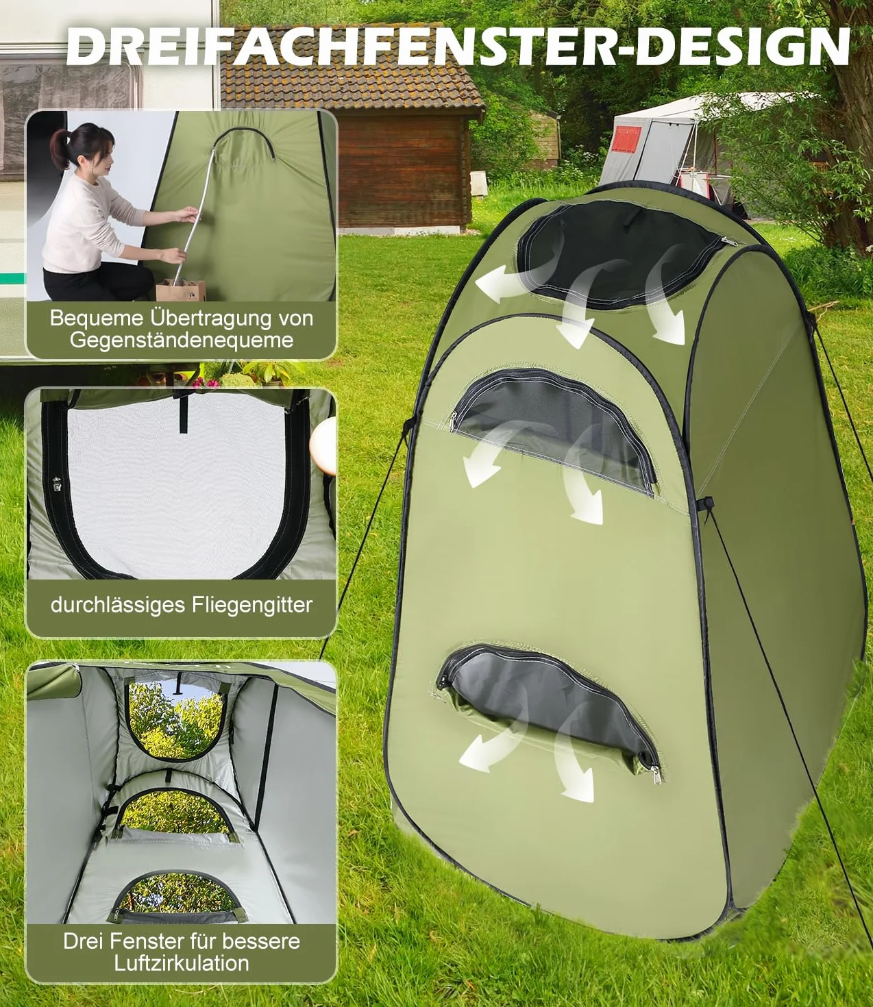 Tienda de campaña para baño con protección UV 50+, vestuario privado para exteriores
