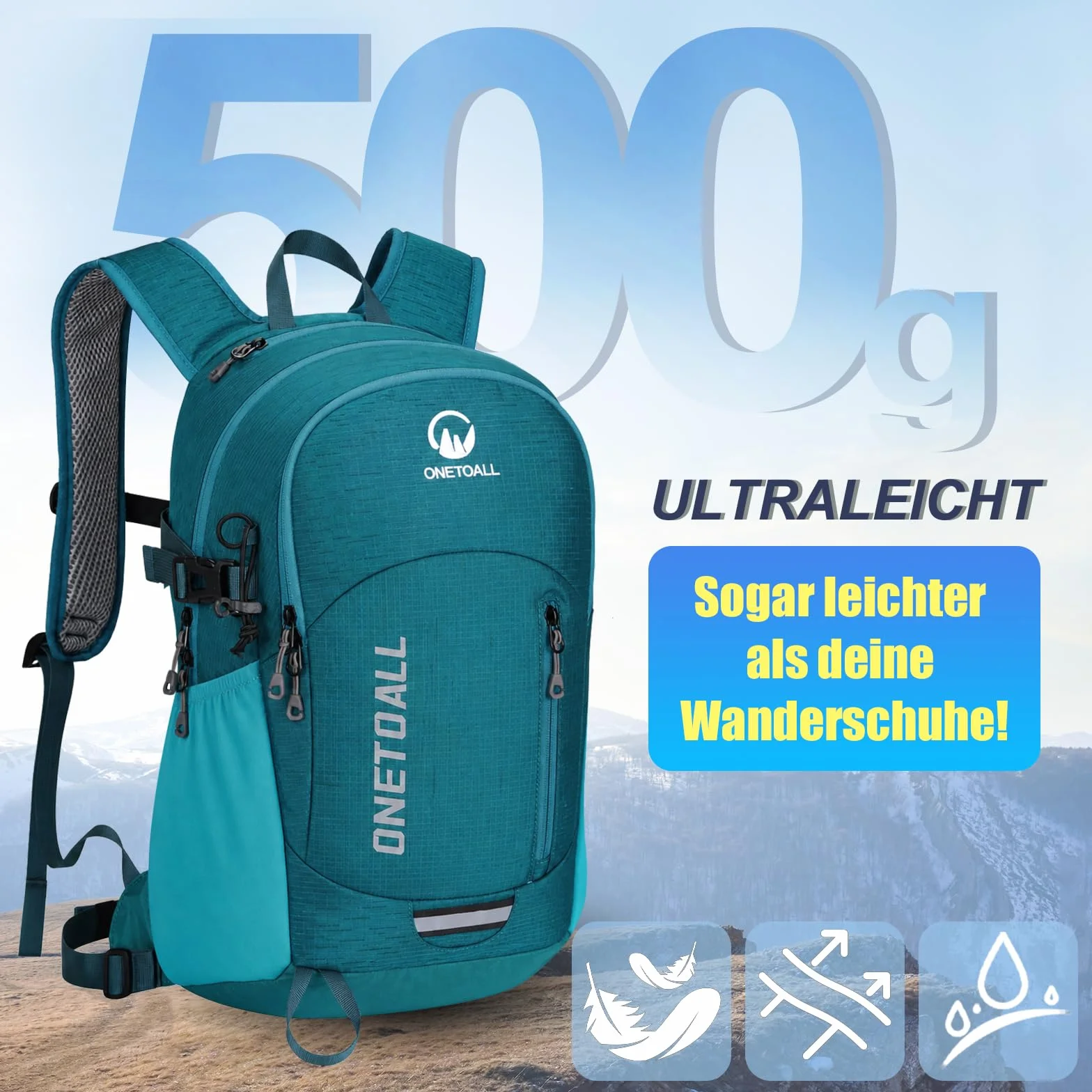 Mochila Senderismo 20L/30L Antirrobo Impermeable Ultraligera Transpirable para Hombre Mujer