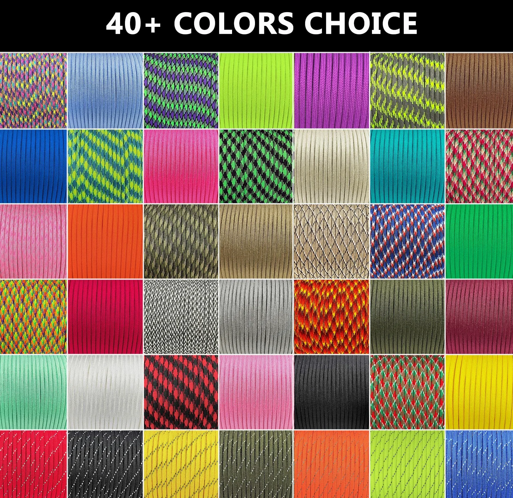 Paracord - Cuerda de paracaídas de 320 libras de diámetro de 2,7 mm - 5 hebras - 100 pies 200 pies, cuerda de paracaídas para camping, senderismo, pesca, al aire libre y bricolaje