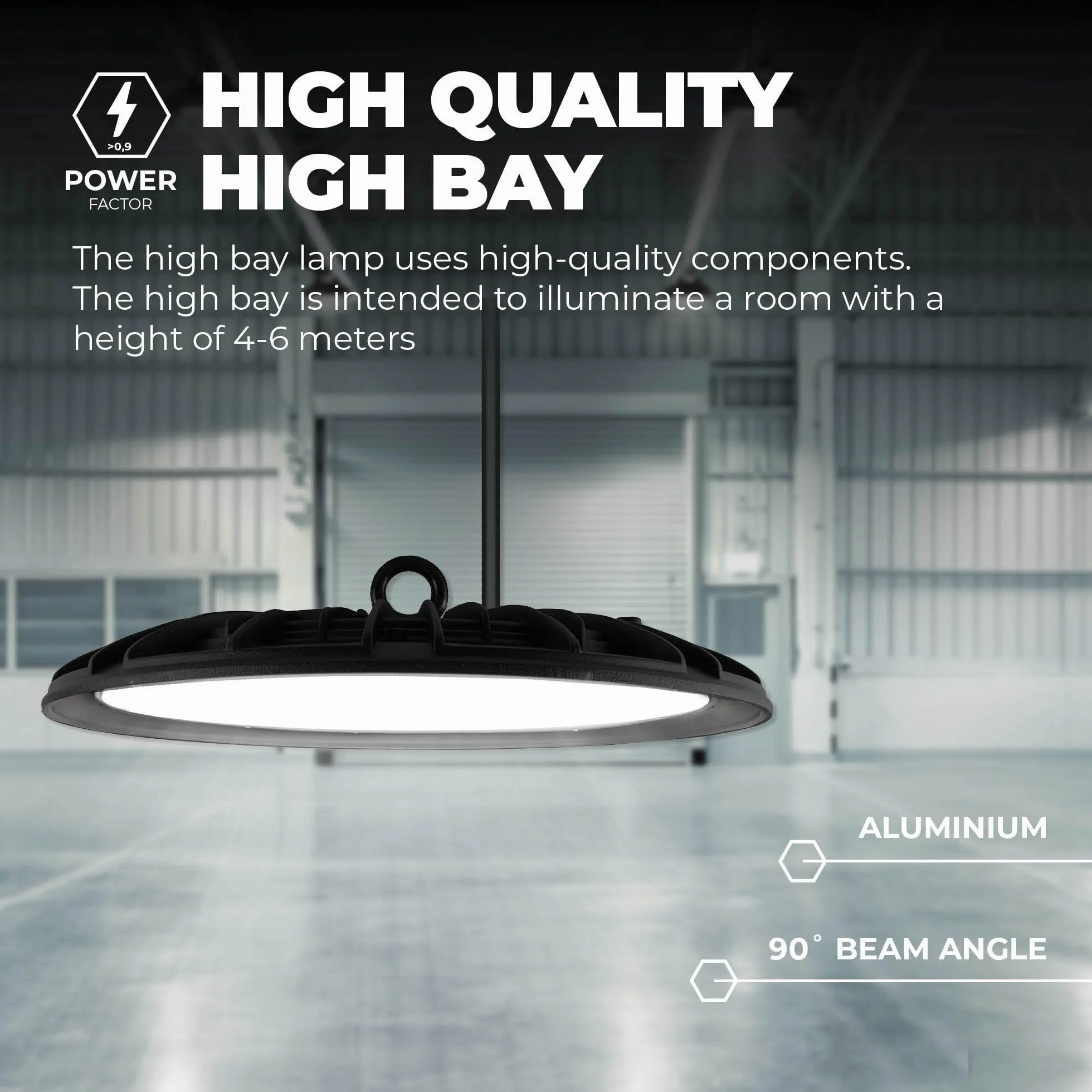 Ledvion LED High Bay Sensor Regulable 150W 110lm/W 22000Lm 6000K IP65 Lámpara UFO