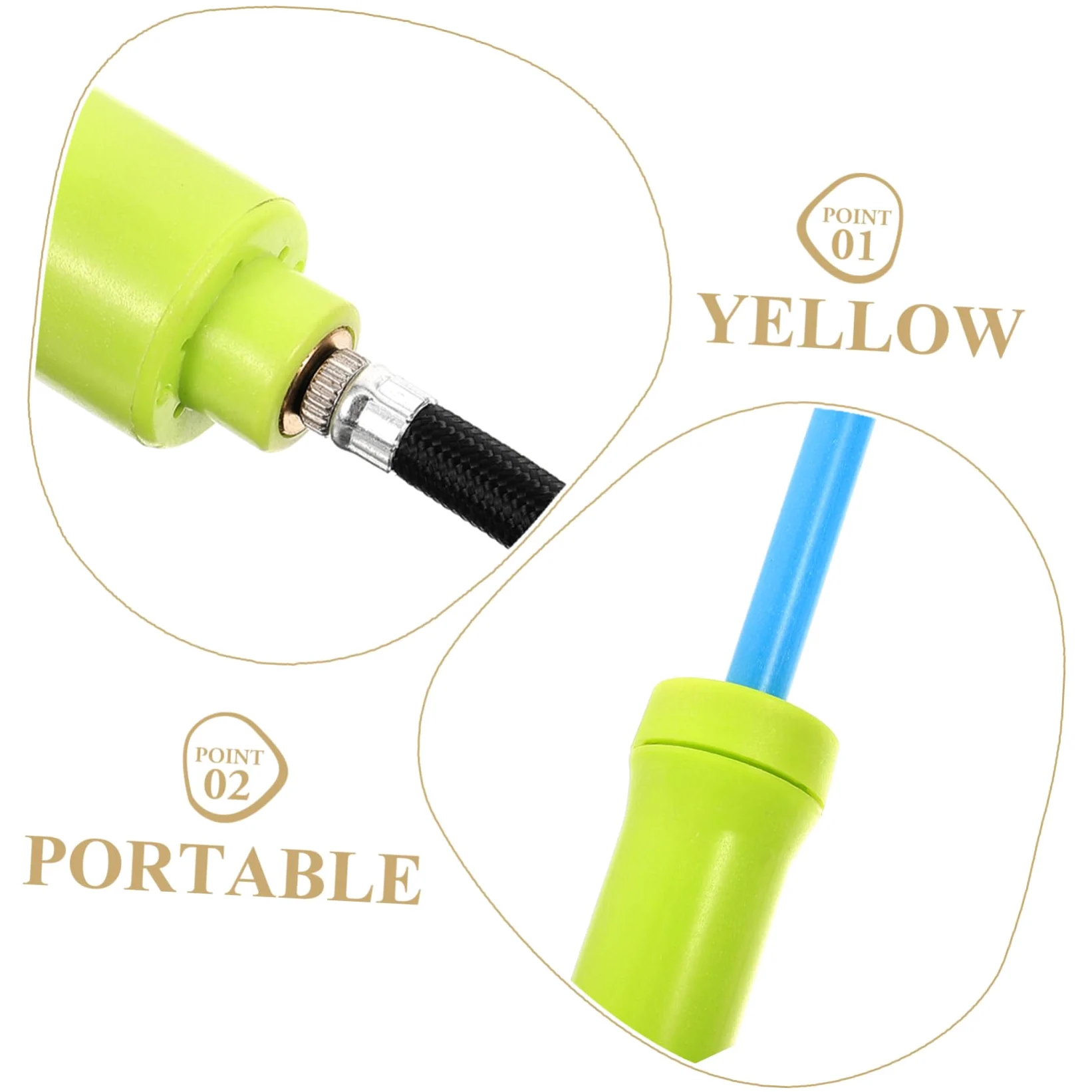 TOYANDONA Mini Inflador Portátil para Diminuto Aire Inflable Práctica De Bicicleta Amarillo Abs