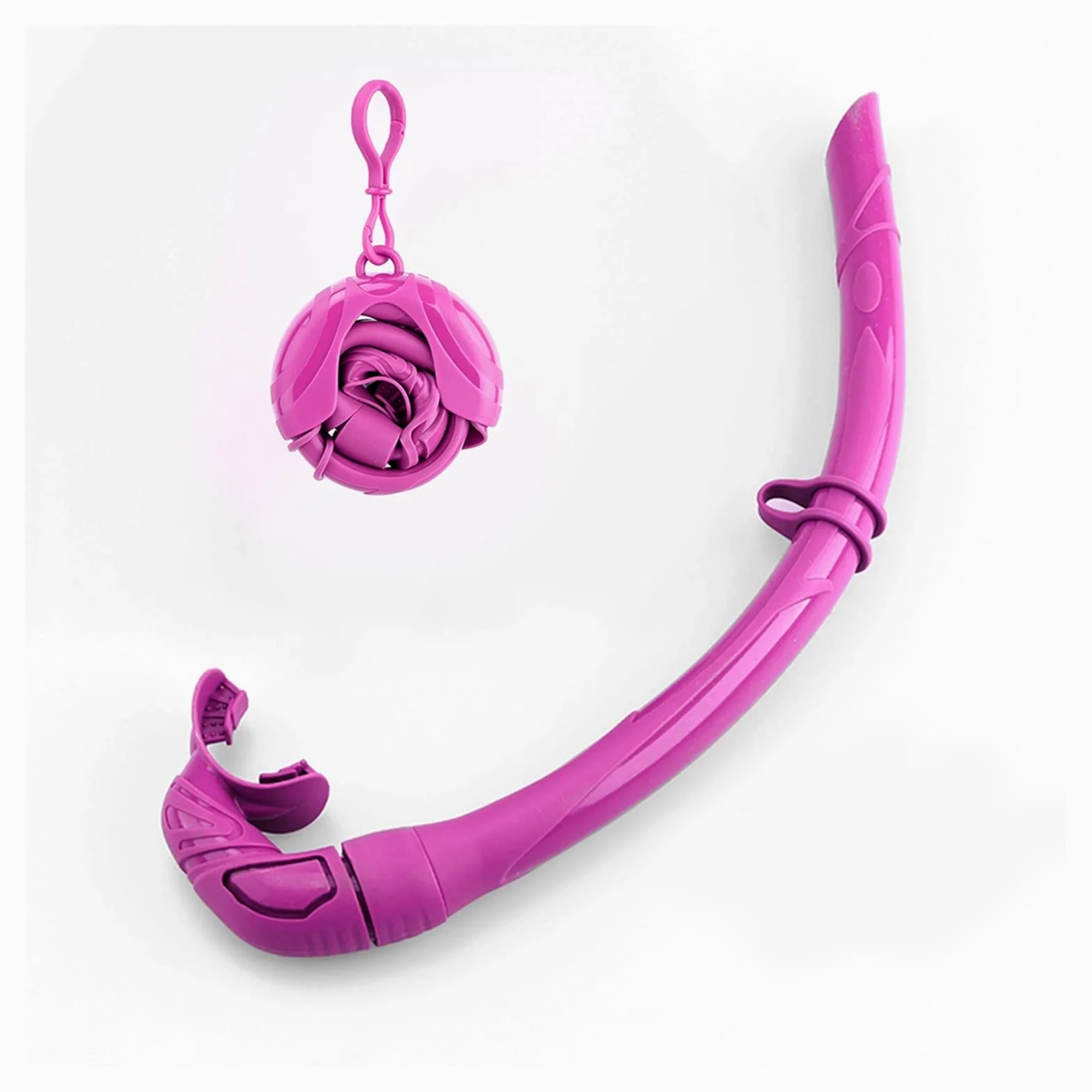 Buceo Snorkel Silicona Tubo de snorkel plegable Snorkel con estuche de almacenamiento compacto Mujeres Hombres enrollados Snorkel Tubo de respiración húmedo for buceo para actividades de buceo y snork