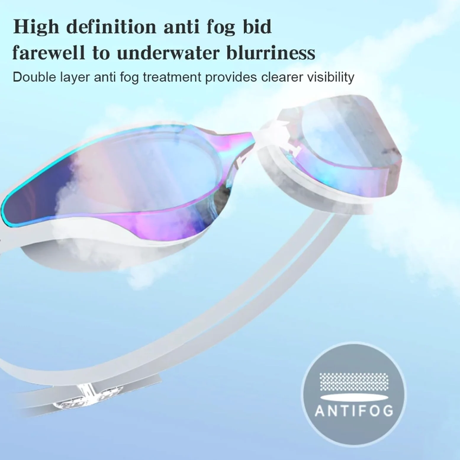 Gafas de natación ajustables Swim Race Para Deportes | Gafas de visión amplia for natación y buceo, sin fugas for nadadores
