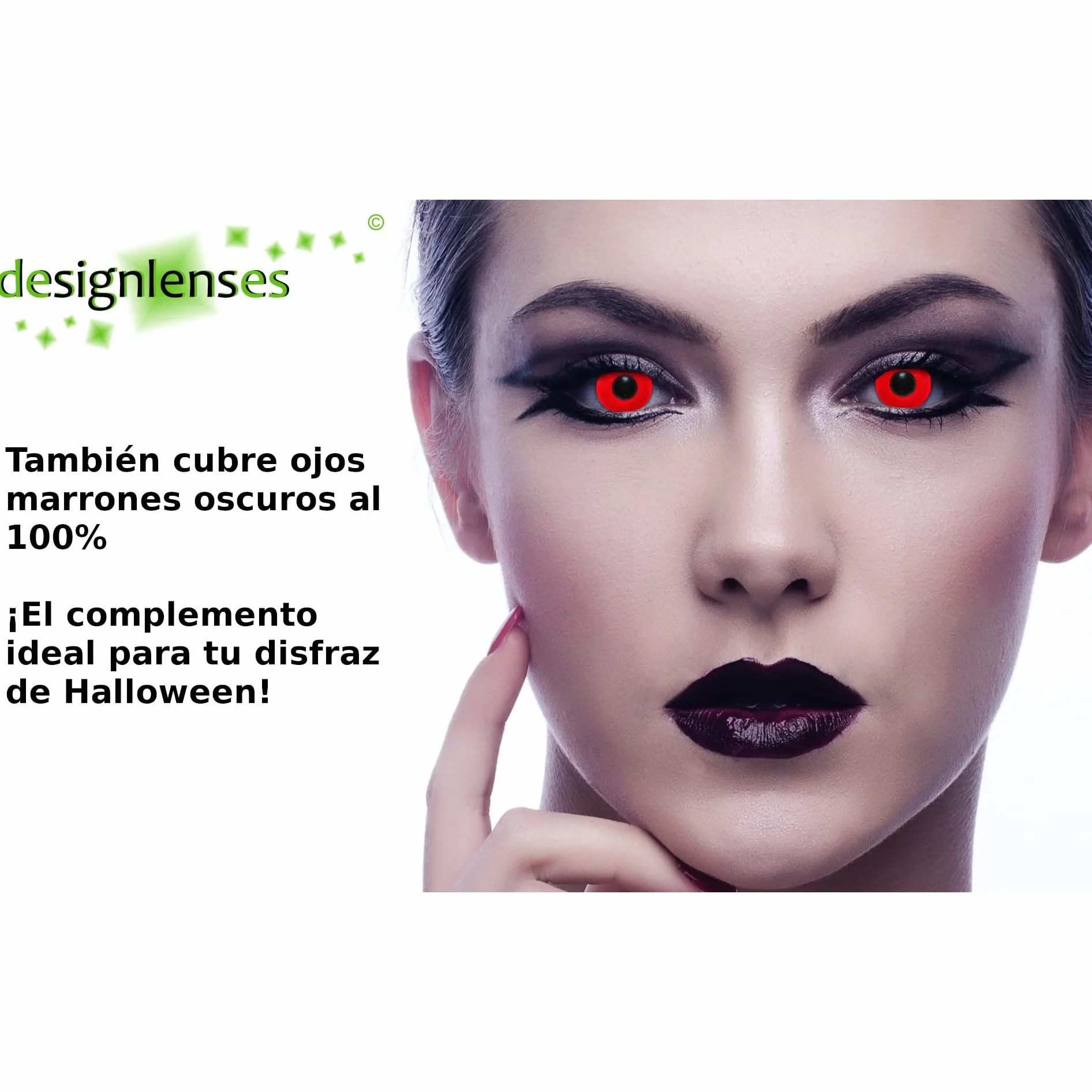 Lentillas de color rojo Halloween vampiro Blood Eye 1 par sin graduación