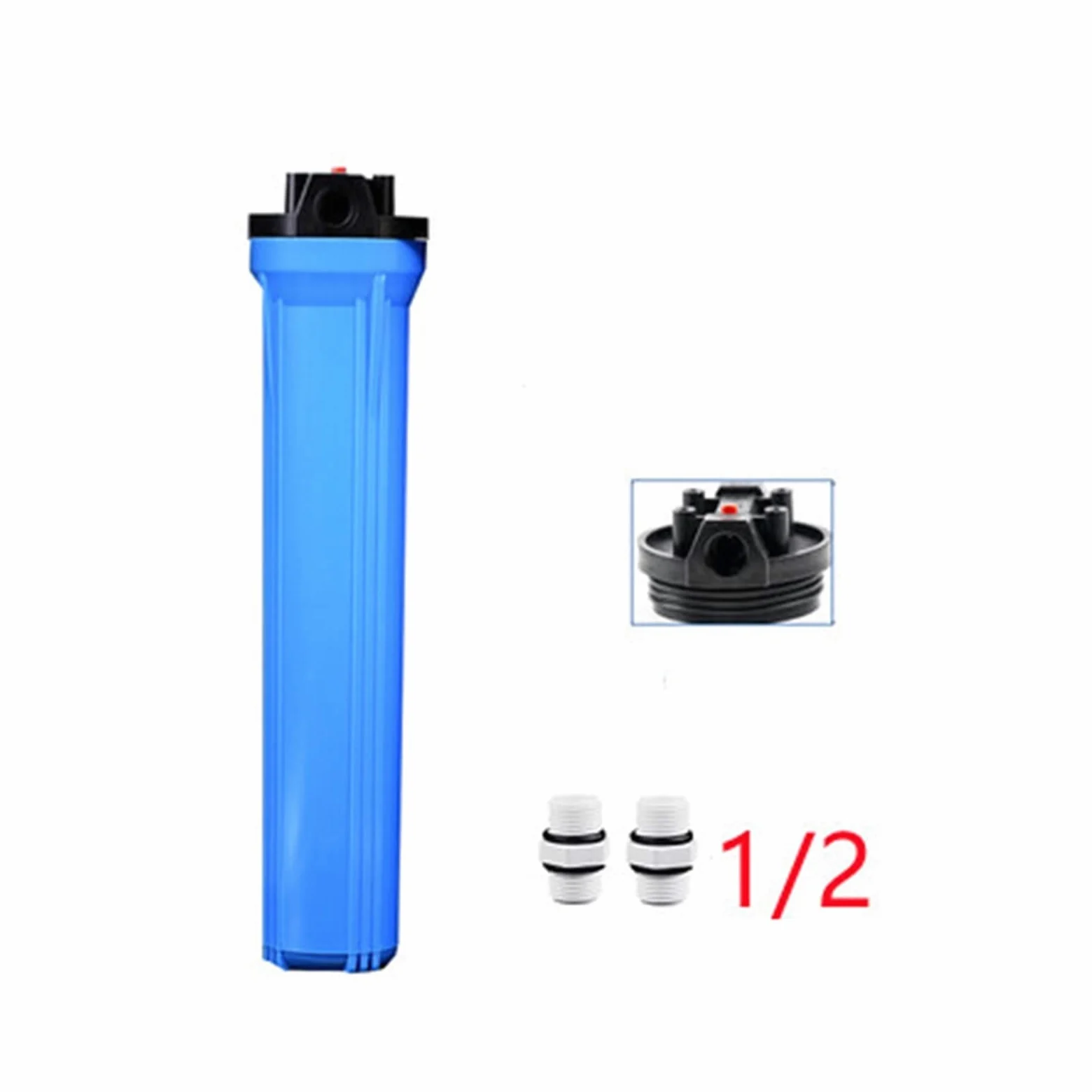 Sistema de filtrado de agua Purificador de agua de 20 pulgadas, 1/2 3/4, carcasa de filtro, piezas de purificador de agua comercial(Bare metal)