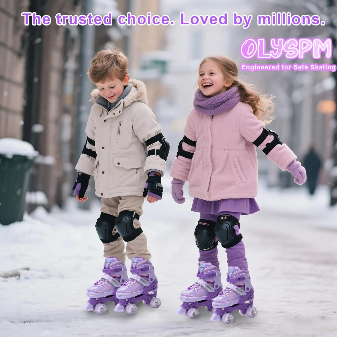 Patines 4 Ruedas Luminiscentes Ajustables con 8 Ruedas Brillantes para Niños