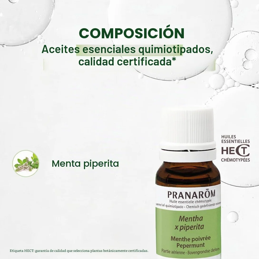 PRANARÔM Aceite Esencial Menta Piperita BIO HECT 100% Puro Natural 10 ml