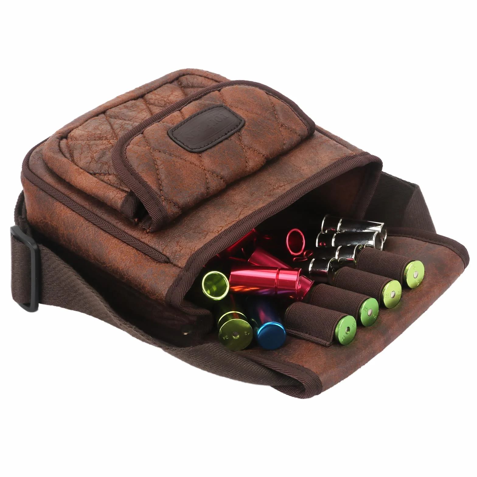 TOURBON Sporting Arcillas Tiro Cuero 50+ Cartucho Shell Bolsa Cintura Munición Bolsa