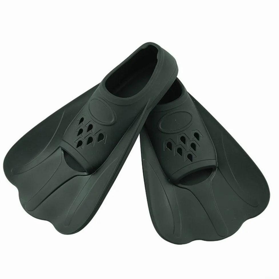 Aletas de natación de silicona, aletas de entrenamiento para piscina, cuchillas cortas para técnica, aletas para niños y adultos, equipo de natación de viaje portátil, aletas de buceo