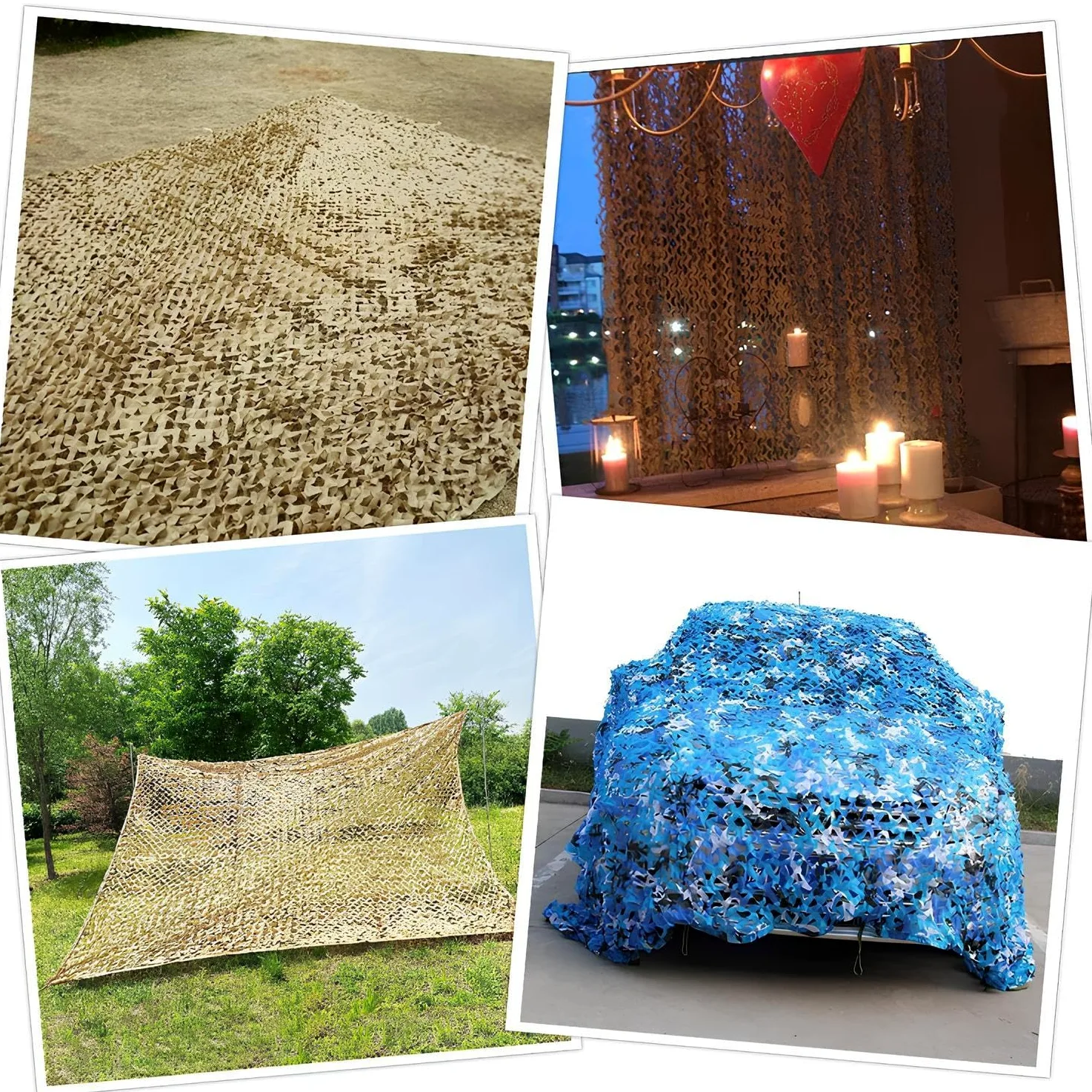 Red De Camuflaje Ligera Y Robusta 3.0m X 3.0m, Malla De Ocultación No Reflectante Para Fotografía De Fauna Y Observación De Aves, Fácil Instalación Con Cuerdas De Fijación(Beach color,4*10.0m)
