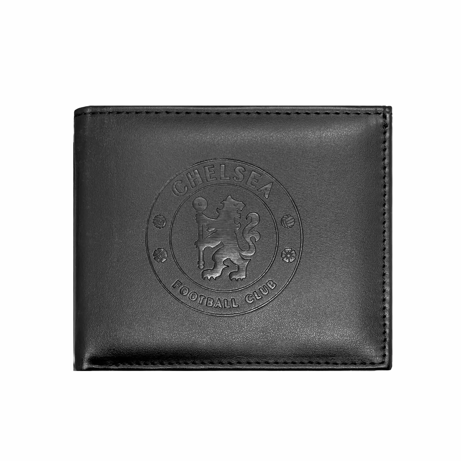 Chelsea FC - Cartera Oficial con el Escudo Grabado - Negro - Negro