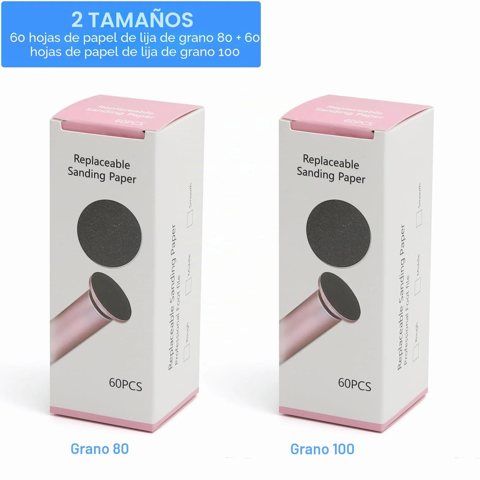 120 Discos Abrasivos Pies Grano 80 100, Papel Lija Pies, Juego Pedicura Uso Doméstico