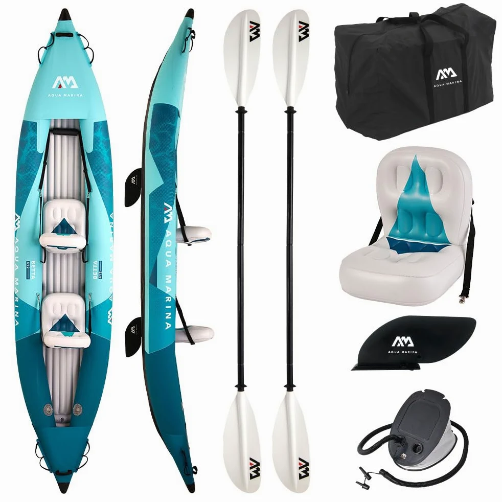 Aqua Marina Betta 412 - Kayak inflable para 2 personas, 412 cm, barco de canoa
