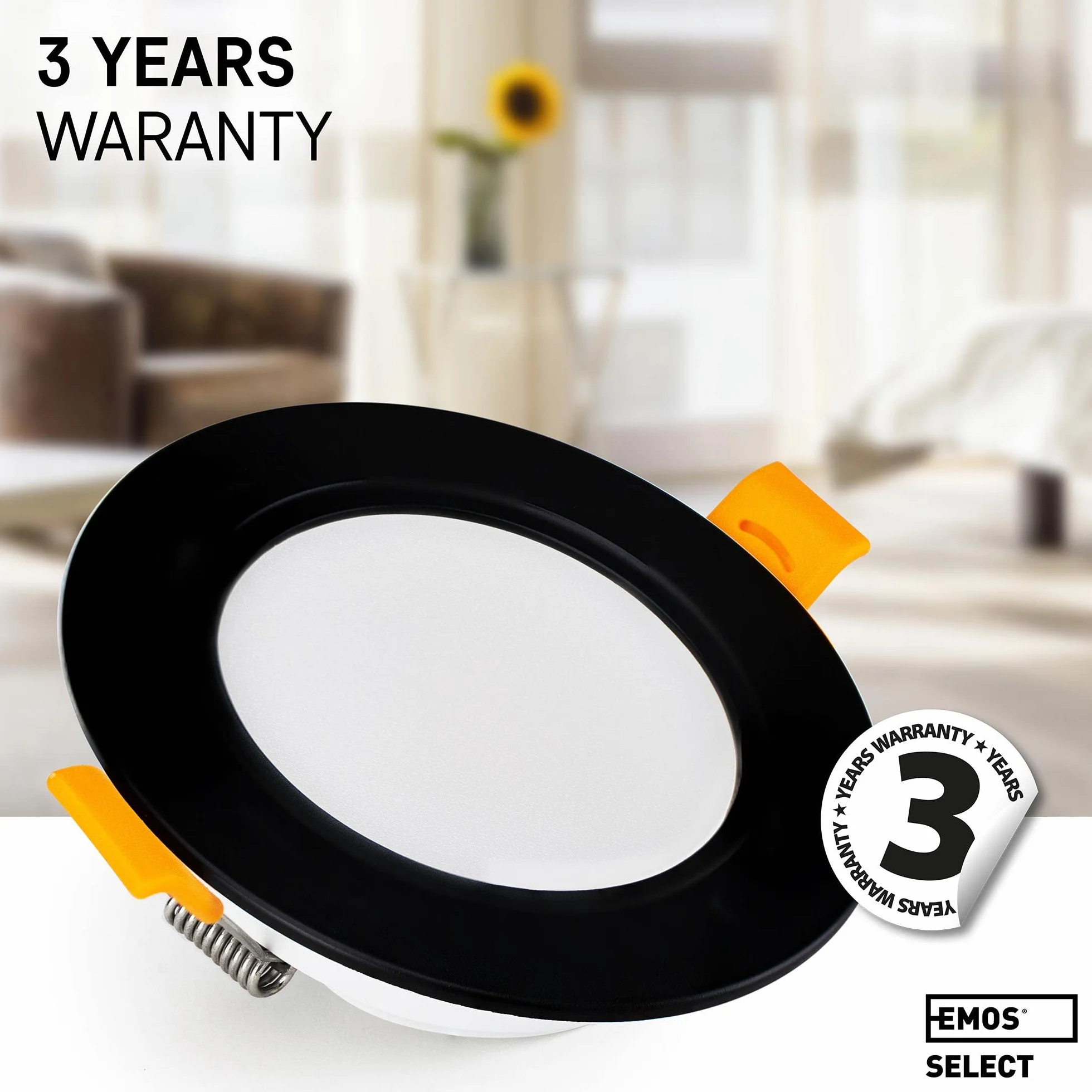 EMOS Foco LED empotrable 230V 5W 500lm 3000K IP54 Blanco Cálido Juego 3 Downlight Baño 95mm
