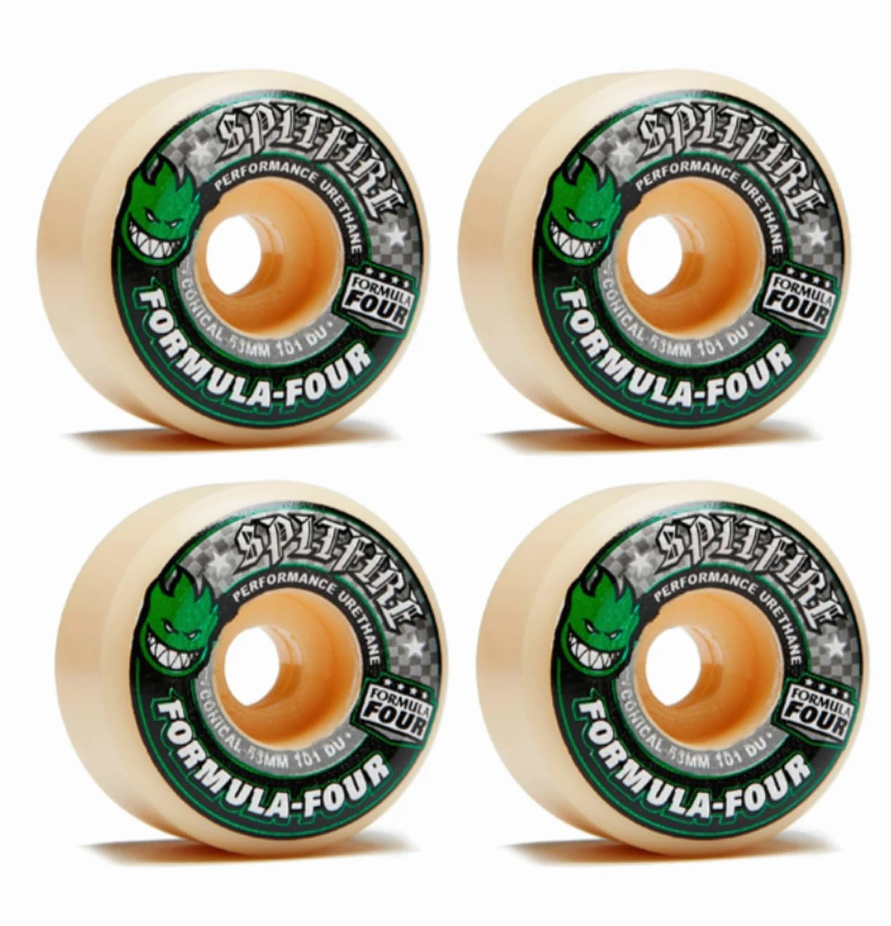 Spitfire Skateboard Skateboard Wheels Ruedas F4 101 CNCL Green 54mm